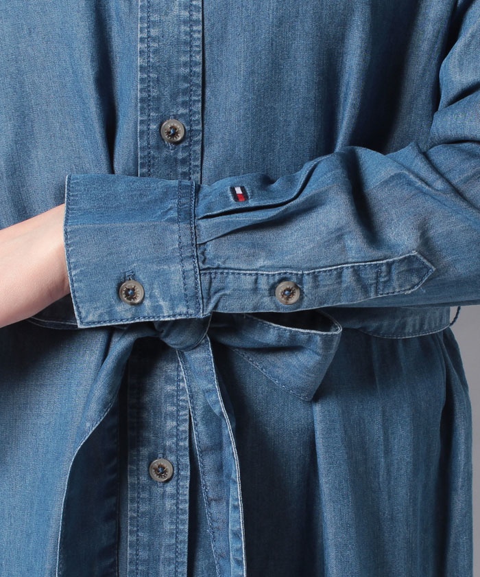  JEANSトミーヒルフィガー デニムワンピース 2点でさらに10％OFF】デニムミディシャツワンピース | トミー