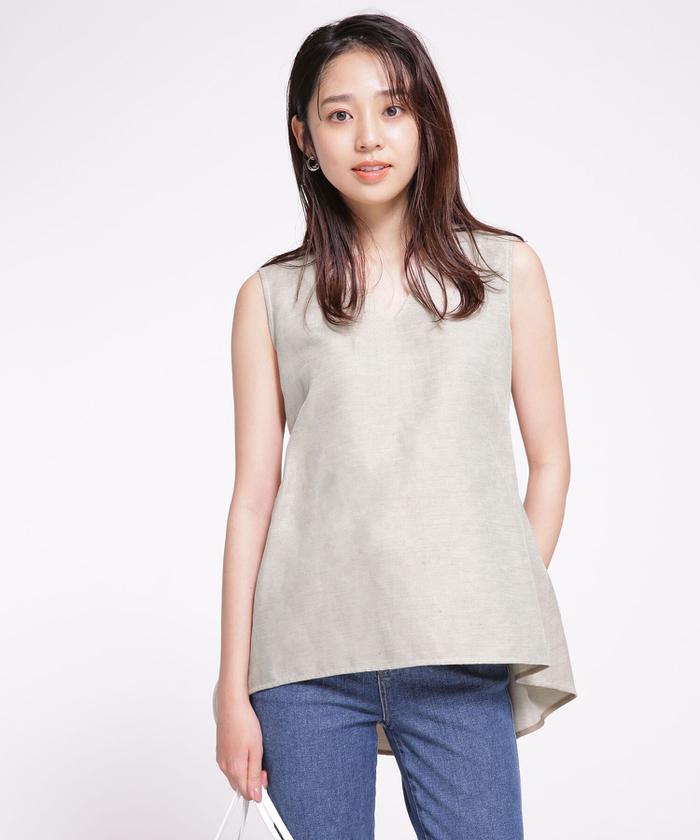 セール 60%OFF】Vネックノースリーブブラウス(503096236) | ナノ