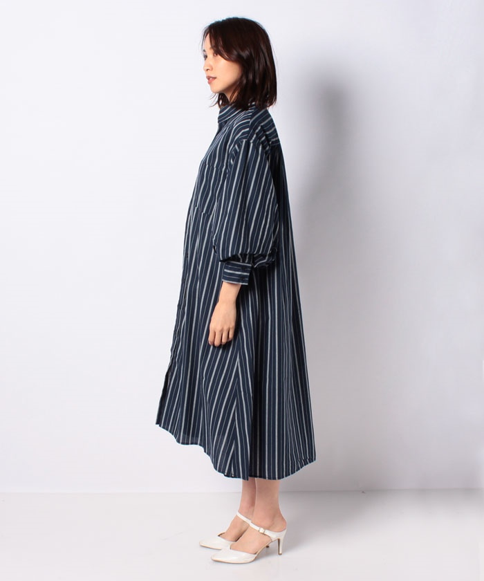 OLIVE des OLIVE ストライプノースリーブワンピース F オリーブ デ オリーブストライプノースリーブワンピース グレー