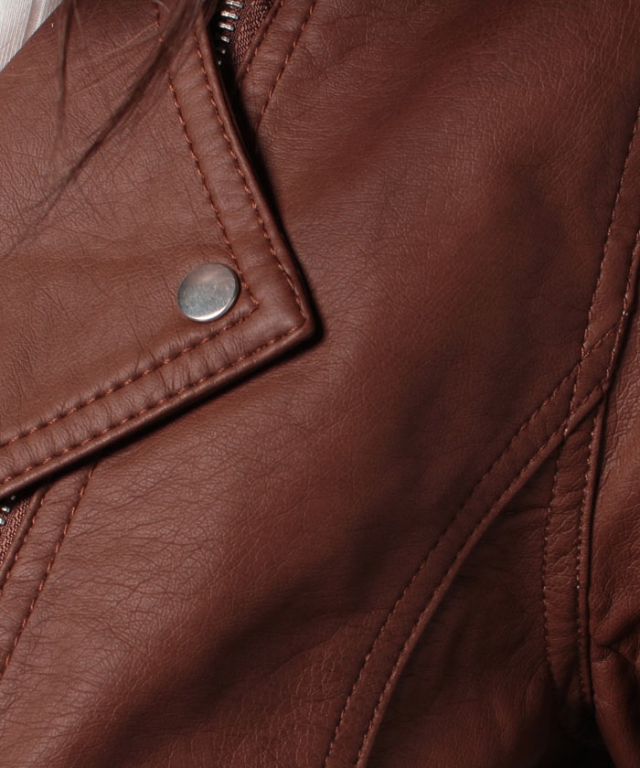 olivedesolive オリーブデオリーブ　レザージャケット ショート丈エコレザーブルゾン | OLIVE des OLIVE(オリーブ デ