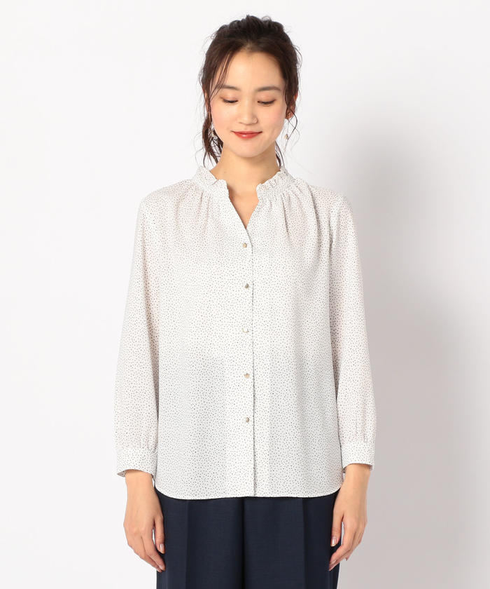 セール】ジョーゼットフリルスキッパーブラウス[NOLLEY'S light セール】ジョーゼットフリルスキッパーブラウス[NOLLEY'S light