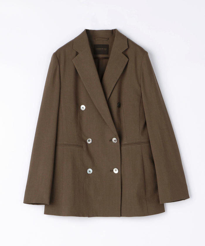 期間限定キャンペーン セール 40%OFF】リネンサッカーストレッチ ダブルブレスト ジャケット・アウター