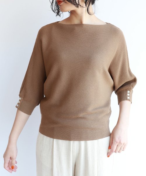 セール アクリルコットン袖ボタンニットトップス アンドミー And Me D Fashion セール アクリルコットン袖ボタンニットトップス アンドミー And Me D Fashion