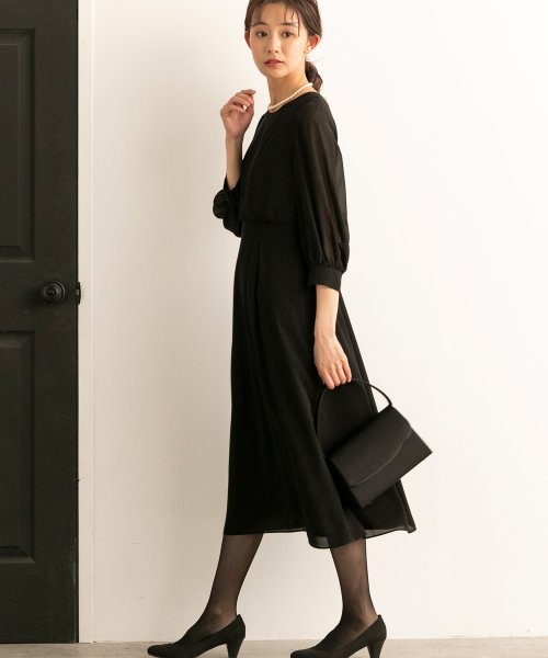 ウォッシャブル シフォンロング丈ブラックフォーマルワンピース フォルムフォルマ Form Forma D Fashion