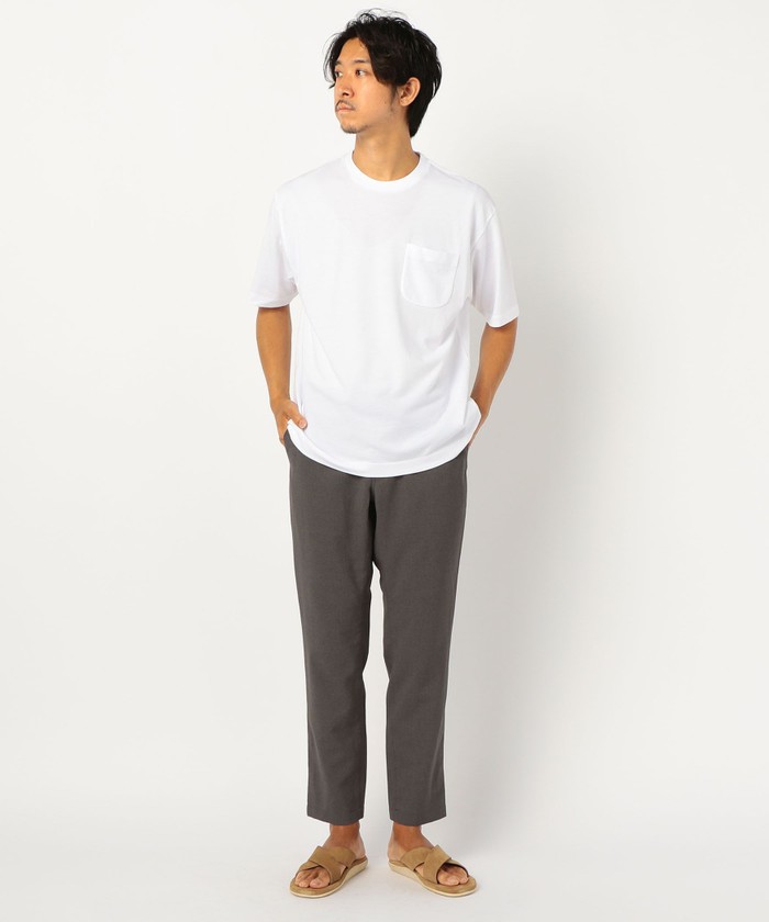 BATONER MOCK NECK TEE ホワイト 日本製 2 クーポン】【セール 40%OFF】【BATONER/バトナー】TWIST HIGH
