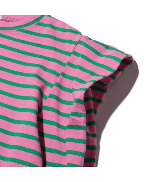 アトモス ピンク パワーショルダーボーダートップス Atmos Pink Atmos Pink D Fashion