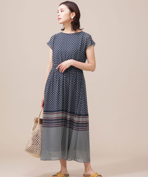 セール 50 Off スカーフプリントワンピース ナノ ユニバース Nano Universe D Fashion