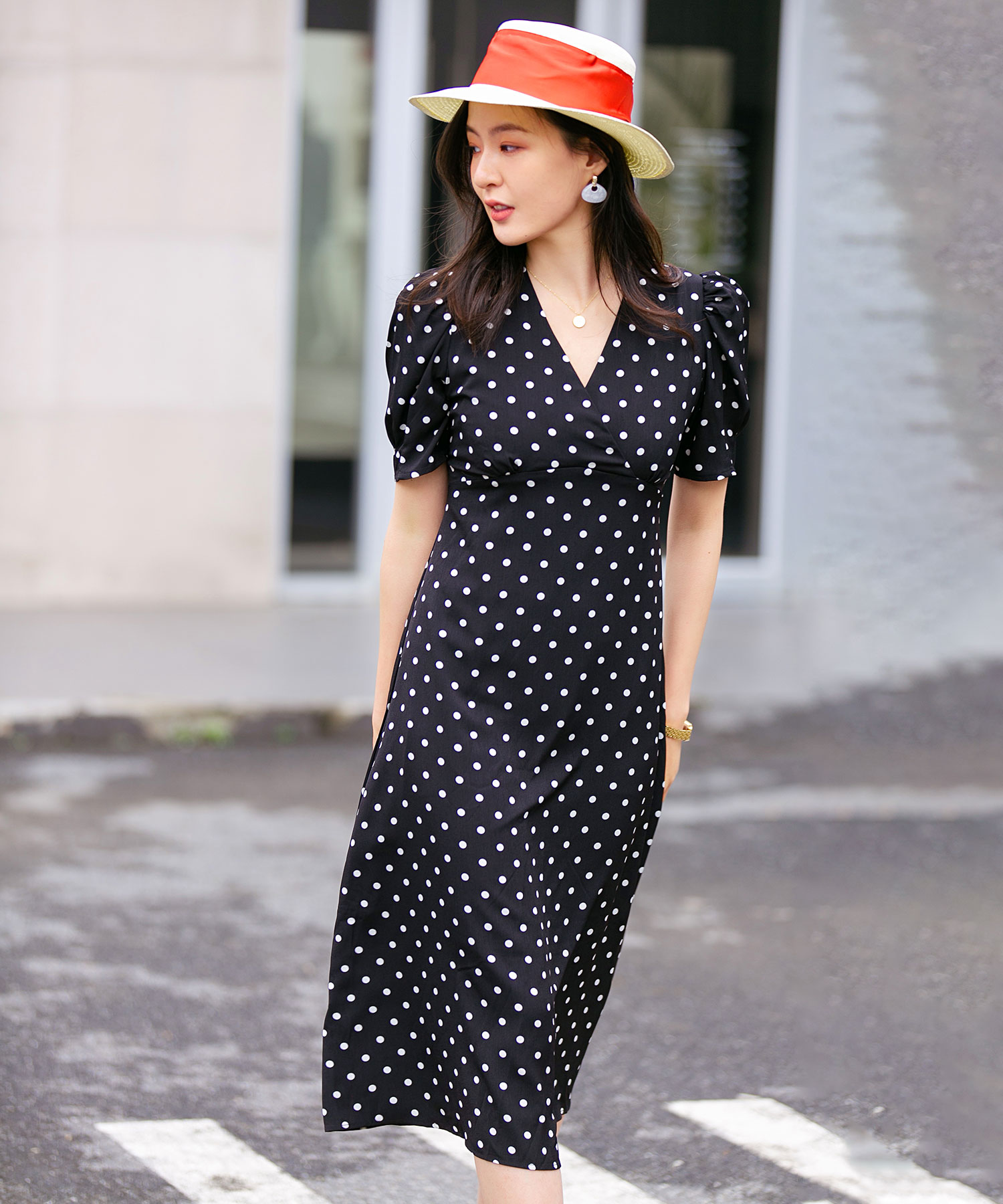 Elodie★Polka Dot Hi-Lo Wrap ドット カシュクール ワンピース Elodie☆Polka Dot Hi-Lo Wrap ドット カシュクール ワンピース