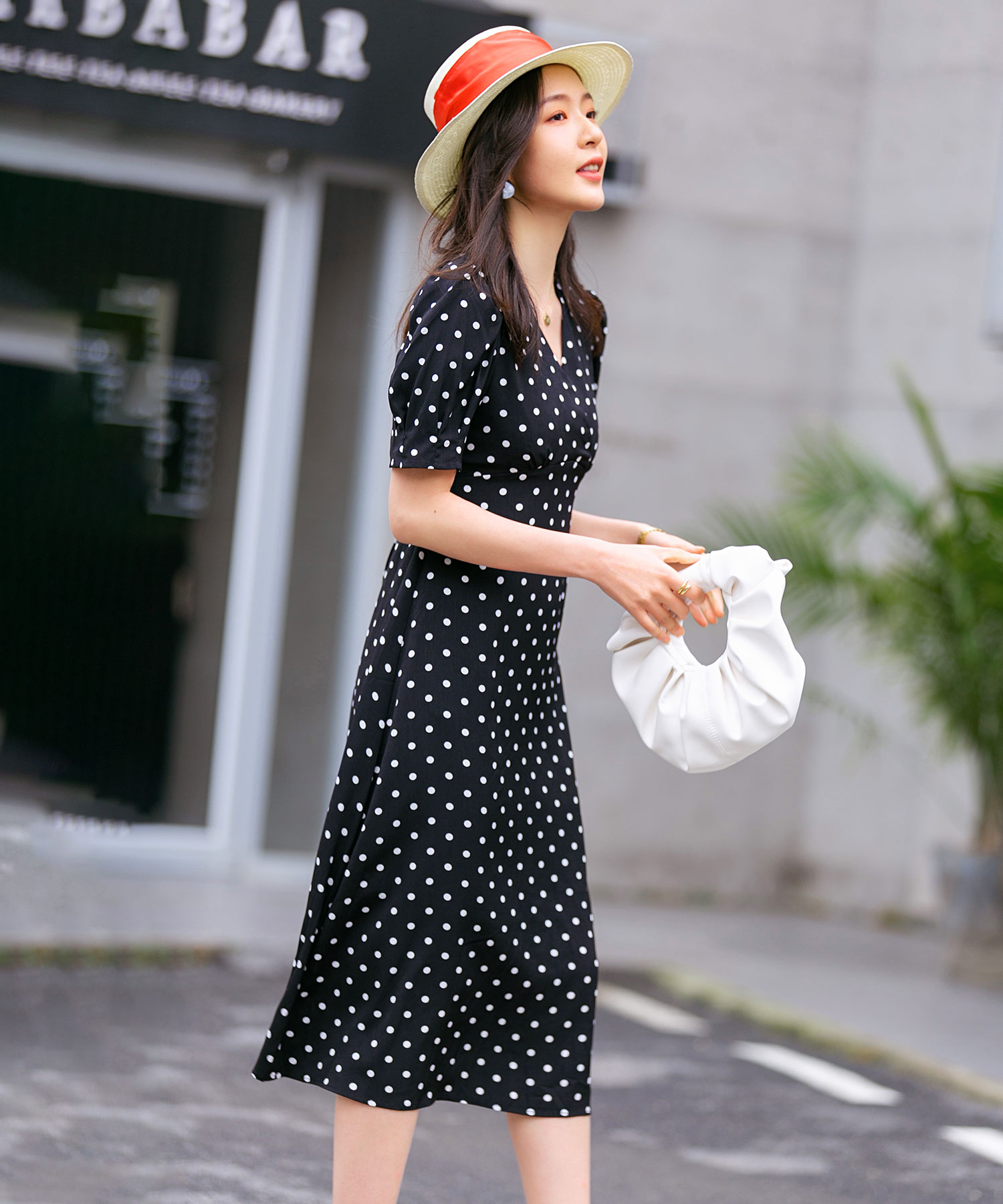 CHICWISH★シフォンドット柄カシュクールワンピース☆ ドット柄カシュクールロングワンピース シフォン | Shop.Daiv