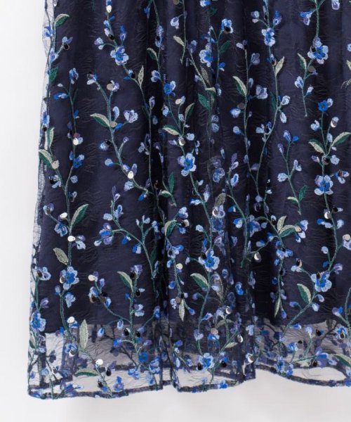 フラワースパンコール刺繍ワンピース グレースコンチネンタル Grace Continental D Fashion フラワースパンコール刺繍ワンピース グレースコンチネンタル Grace Continental D Fashion