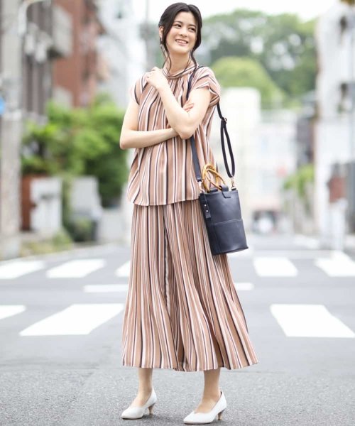 セール 洗える ストライププリーツスカンツ オフオン Ofuon D Fashion セール 洗える ストライププリーツスカンツ オフオン Ofuon D Fashion