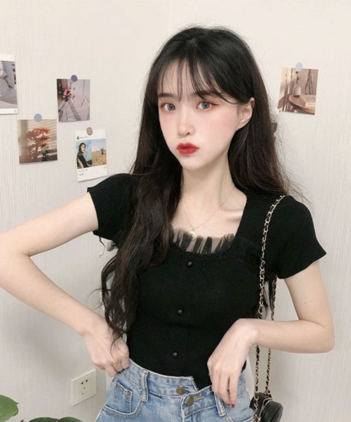 セール カットソー Tシャツ サマーニット スクエアネック レディース かわいい 細い オシャレ シフォン セイヘイショップ Seiheishop D Fashion セール カットソー Tシャツ サマーニット スクエアネック レディース かわいい 細い オシャレ シフォン セイヘイショップ Seiheishop D Fashion
