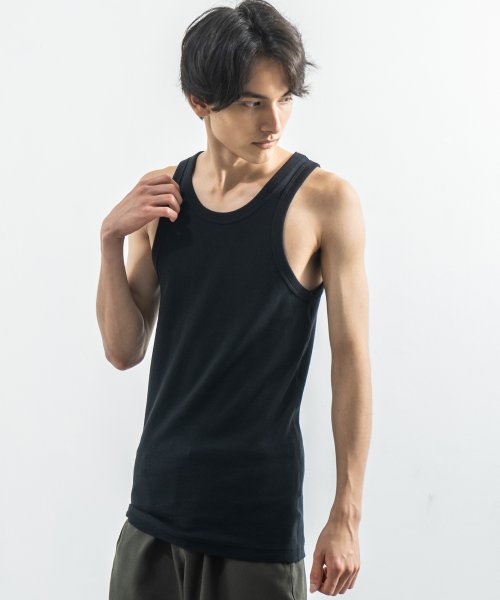 Hanes ヘインズ Beefy T ビーフィー Hm3 R102 タンクトップ メンズ 無地 白 黒 グレー ネイビー シンプル ノースリーブ インナー 綿 ロッキーモンロー Rocky Monroe D Fashion