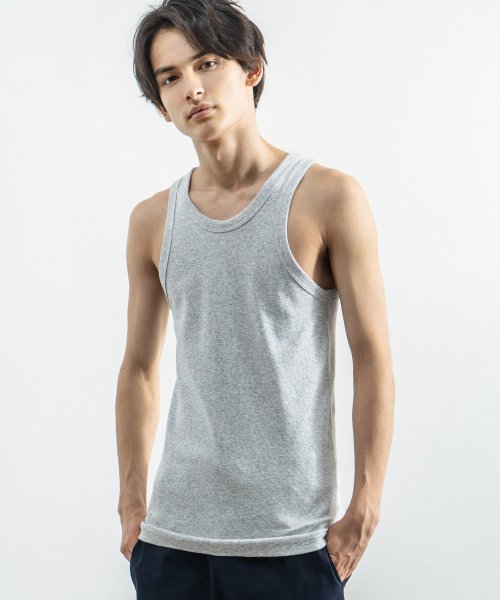 Hanes ヘインズ Beefy T ビーフィー Hm3 R102 タンクトップ メンズ 無地 白 黒 グレー ネイビー シンプル ノースリーブ インナー 綿 ロッキーモンロー Rocky Monroe D Fashion