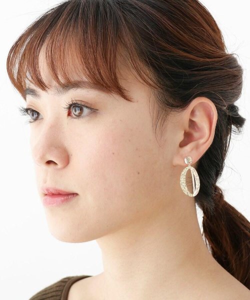 テクスチャープレート ダブルオーバル スタッドピアス(503279357