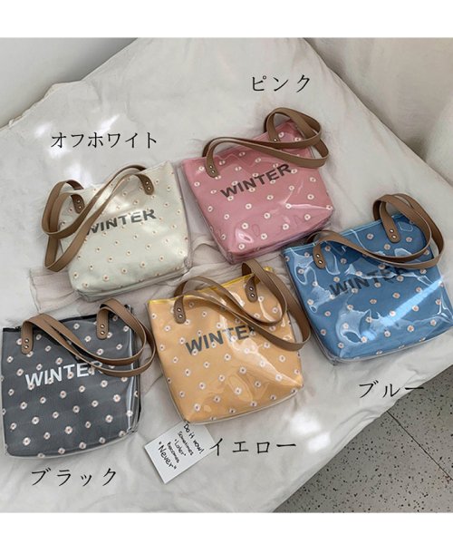セール クリアバッグ レディース トートバッグ 花刺しゅう 透明バッグ 大容量 ビニールバッグ 防水 肩掛けバッグ おしゃれ ミニミニストア Miniministore D Fashion