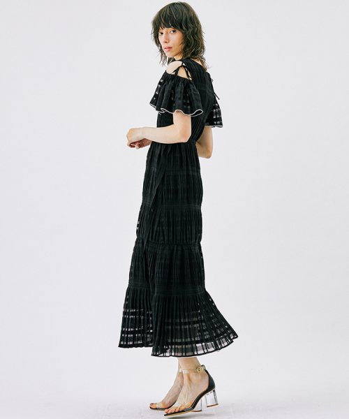 セール シャドーチェックオープンショルダーワンピース ランバンオンブルー Lanvin En Bleu D Fashion