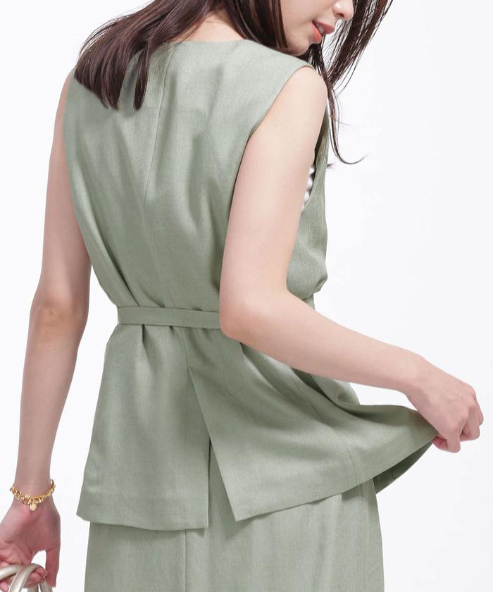 セール 50%OFF】細ベルト付きジレ(503096195) | ナノ
