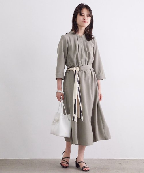 セール 50 Off スカーフベルト付き麻調タックワンピース ビス Vis D Fashion セール 50 Off スカーフベルト付き麻調タックワンピース ビス Vis D Fashion