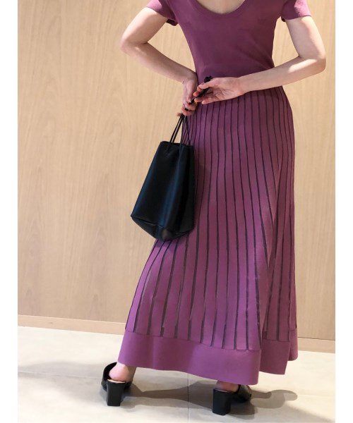 セール Online限定 ストライプシアーニットワンピース スナイデル Snidel D Fashion