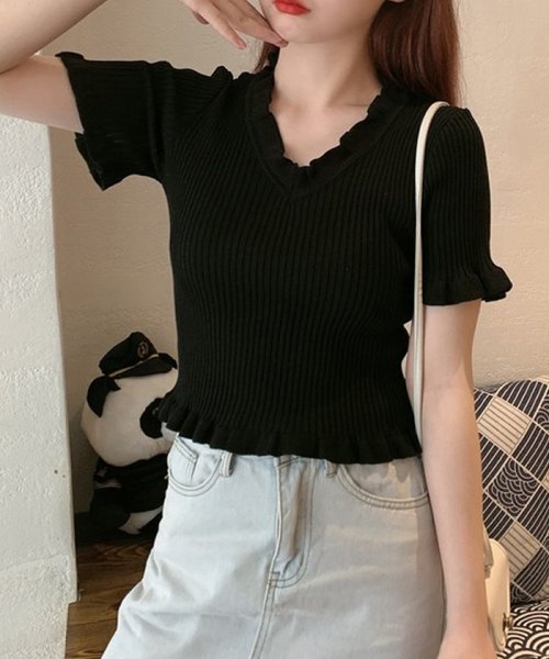 セール サマーニット Vネック レディース カットソー セクシー トップス へそ出し 着 せ 夏ニット かわいい ミニミニストア Miniministore D Fashion セール サマーニット Vネック レディース カットソー セクシー トップス へそ出し 着 せ 夏ニット かわいい ミニミニストア Miniministore D Fashion