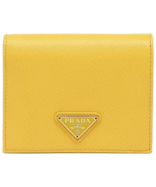 本日限定価格！プラダ PRADA イエロー　ミニ財布　三つ折り財布