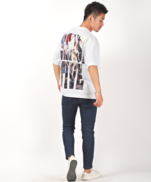 ラグスタイル LUXSTYLE 絵画バックプリントBIG半袖Tシャツ/T