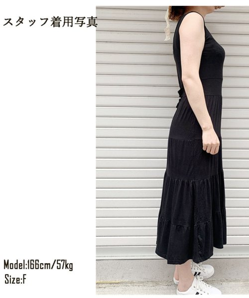 セール30 Off ノースリーブワンピース ミモレ丈 無地 体型カバー ゆたっり ウェストゴム 人気 セイヘイショップ Seiheishop D Fashion