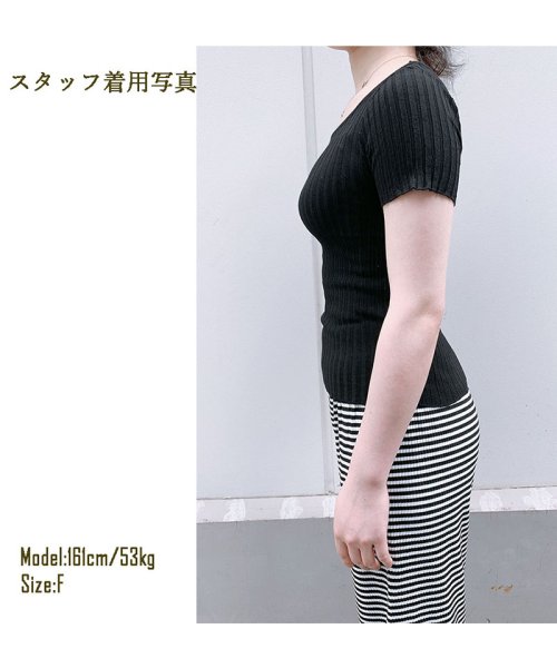 クーポン セール30 Off スクエアネックtシャツ カットソー レディース リブニット 半袖サマー セイヘイショップ Seiheishop D Fashion