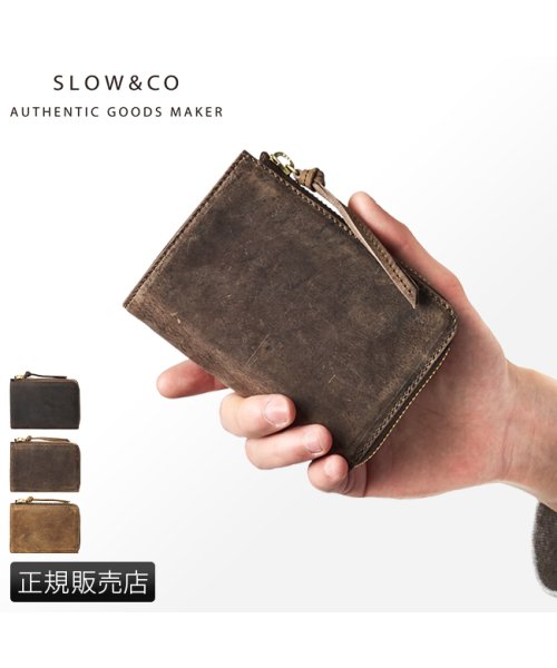 Slow 財布 ミニ財布 二つ折り財布 本革 メンズ ミニウォレット コンパクト スロウ クーズー Kudu 333si スロウ Slow D Fashion