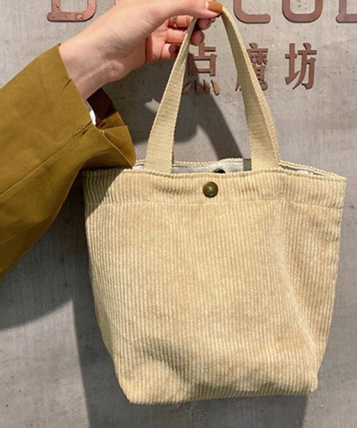 セール コーデュロイ ミニトートバッグ レディース 小さめ サブバッグ コンパクト お弁当バッグ 手提げ おしゃれバッグ ミニミニストア Miniministore D Fashion