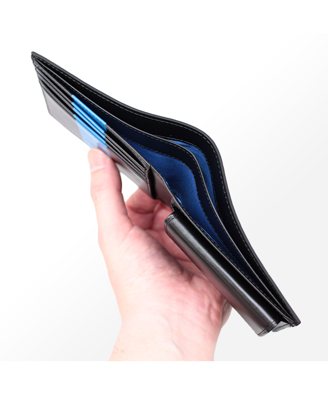 極美品LANVIN on blue 羊革 ラムレザー ダブル ブラック 38 LANVIN en Bleu 二つ折り財布 ランバン オン ブルー ワグラム