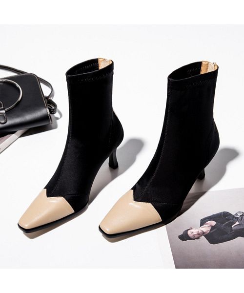 セール 29%OFF】ブーツ ショートブーツ レディース 2トーン バイカラー