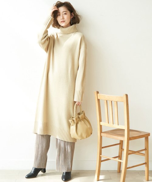 セール リンクコーデ 静電気防止 バックスリットハイネックニットワンピース ロペピクニック Rope Picnic D Fashion