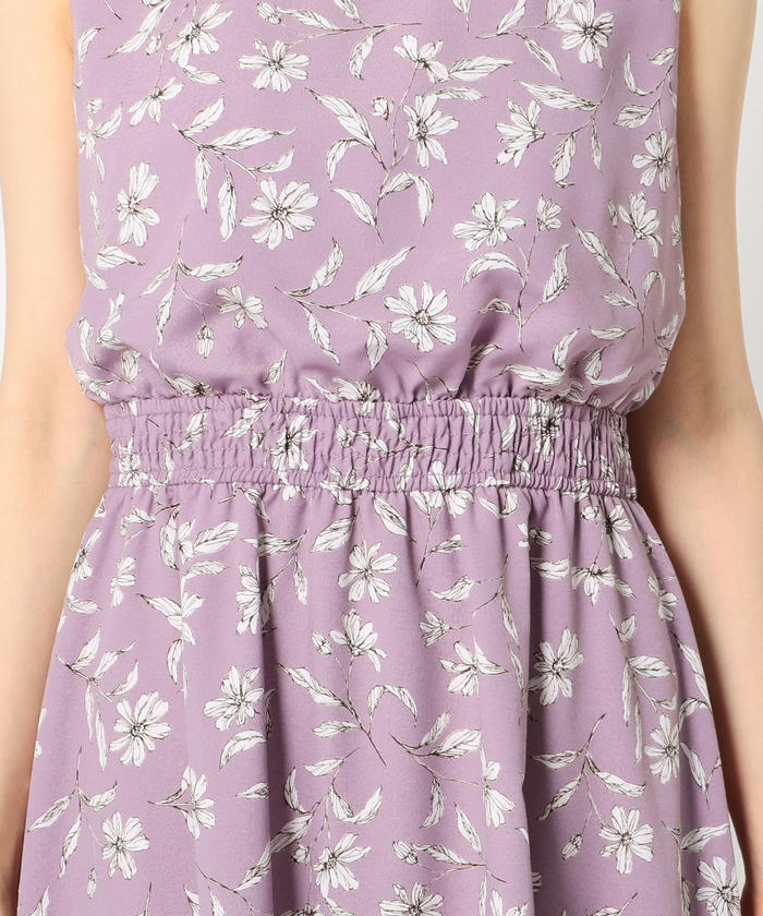 Misch Masch 紫色花柄ワンピース Mサイズ セール】ミッシュマッシュ MISCH MASCH 線描き花柄ワンピース