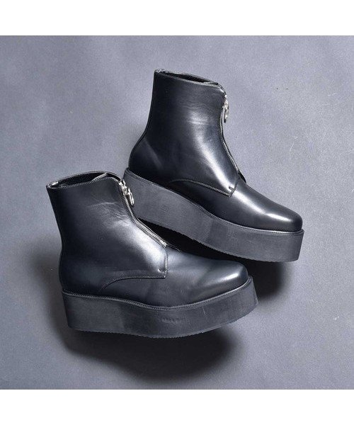 セール 厚底ブーツ ショートブーツ メンズ おしゃれ ジョッパーブーツ フロントジップ 人気 ブランド Endevice エンデヴァイス ブラック 黒 男性の コスプレ シュベック Svec D Fashion