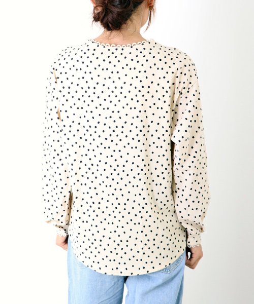 セール15 Off ドット柄 ブラウス レディース 長袖 ミニミニストア Miniministore D Fashion セール15 Off ドット柄 ブラウス レディース 長袖 ミニミニストア Miniministore D Fashion