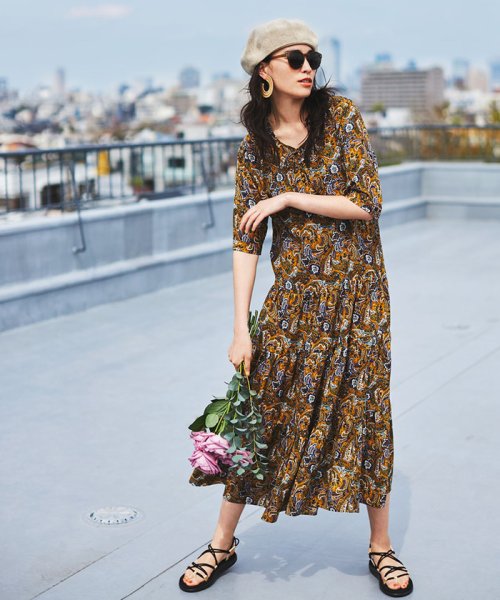 クーポン セール 61 Off フォークロアティアードワンピース ビス Vis D Fashion