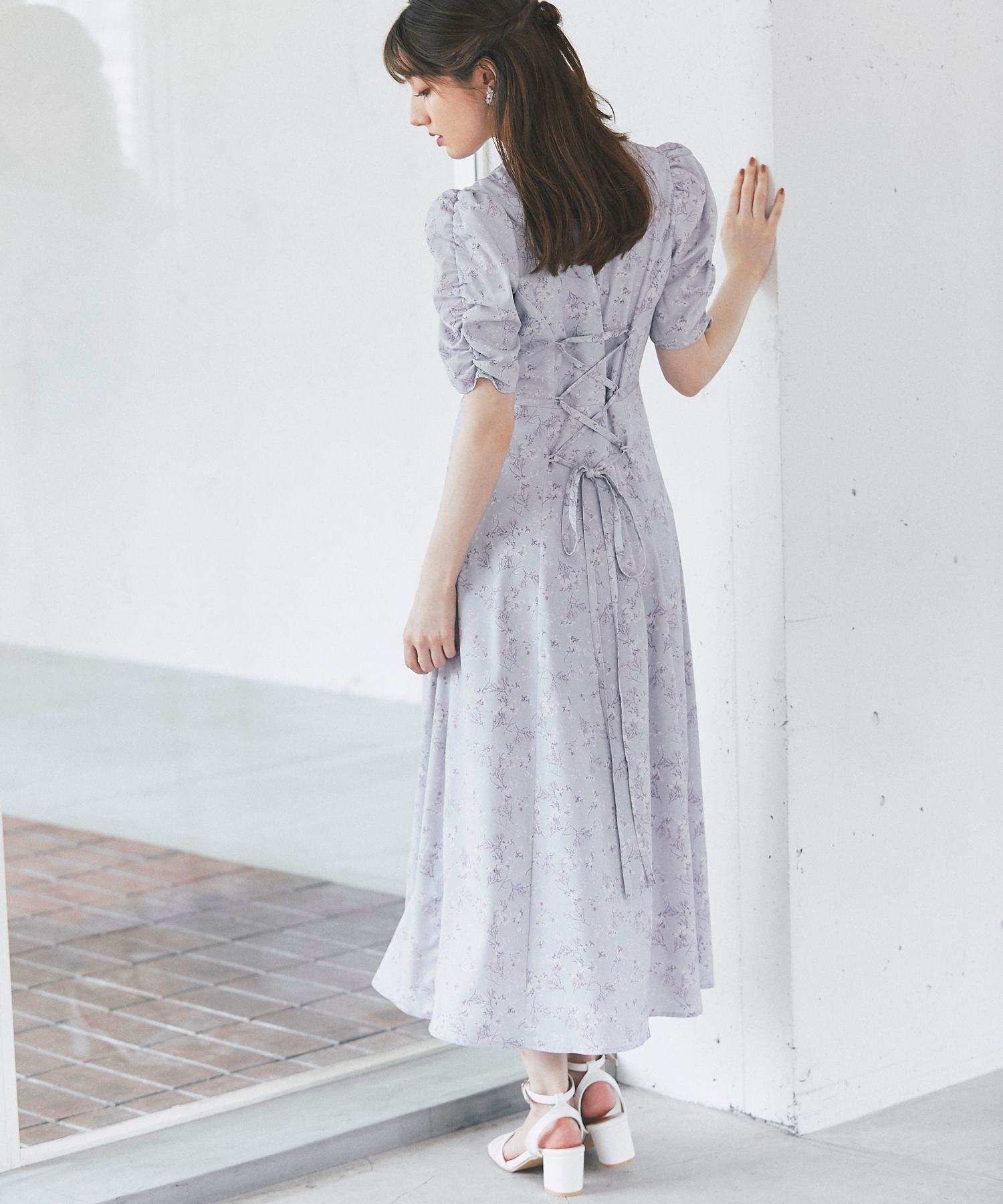トッコクローゼット　レース　ロングワンピース　ドレス トッコクローゼット tocco closet 取り外し可能な立体フラワー襟