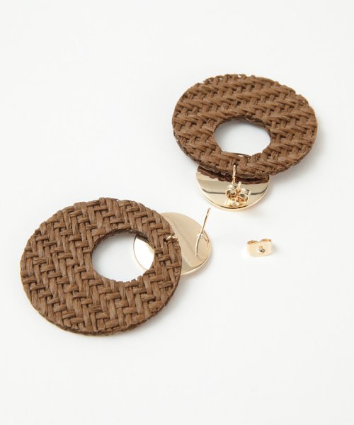 ウッドライクサークルデザインピアス ミエット Miette D Fashion