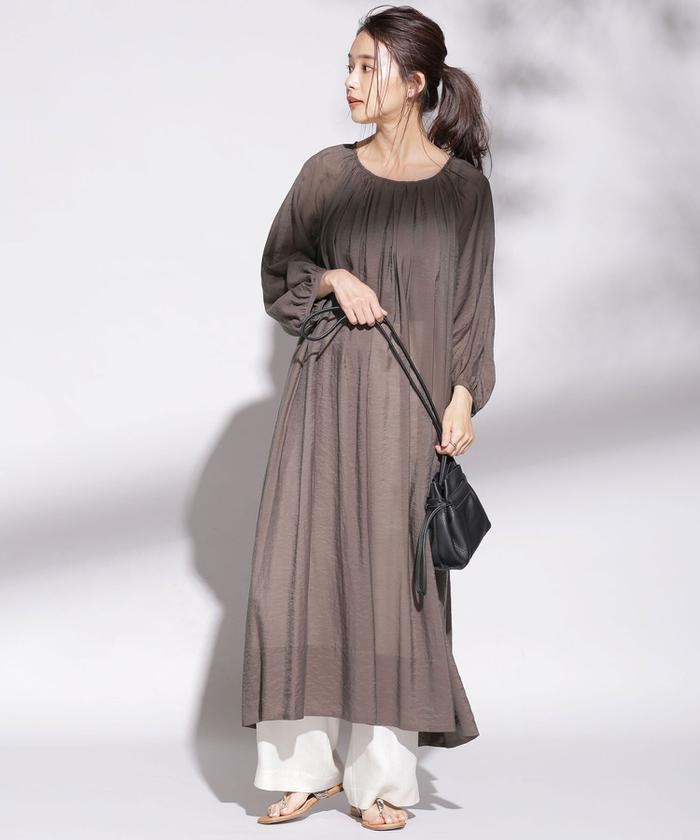 セール 70%OFF】バックデザインシアーロングワンピース