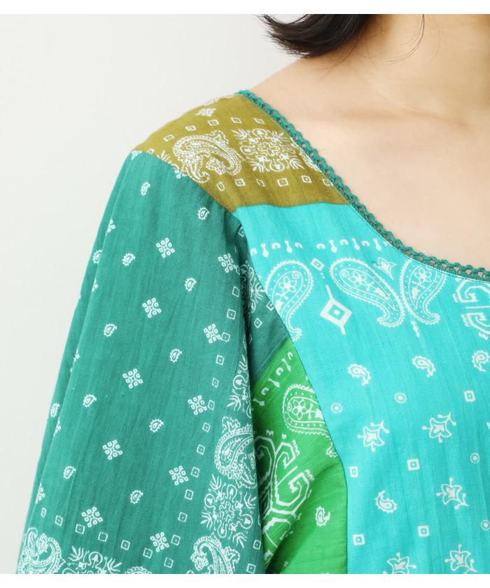 セール 50%OFF】バンダナパッチワークワンピース(503334237 セール 50%OFF】バンダナパッチワークワンピース(503334237