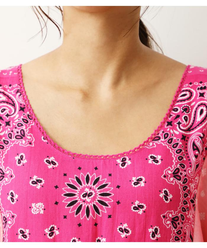 セール 50%OFF】バンダナパッチワークワンピース(503334237 セール 50%OFF】バンダナパッチワークワンピース(503334237