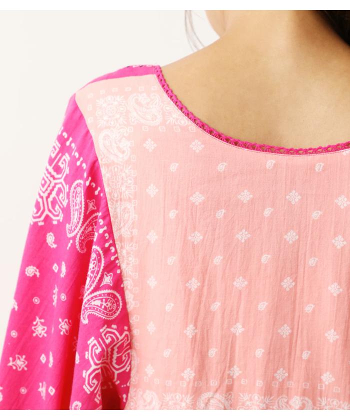 セール 50%OFF】バンダナパッチワークワンピース(503334237 セール 50%OFF】バンダナパッチワークワンピース(503334237