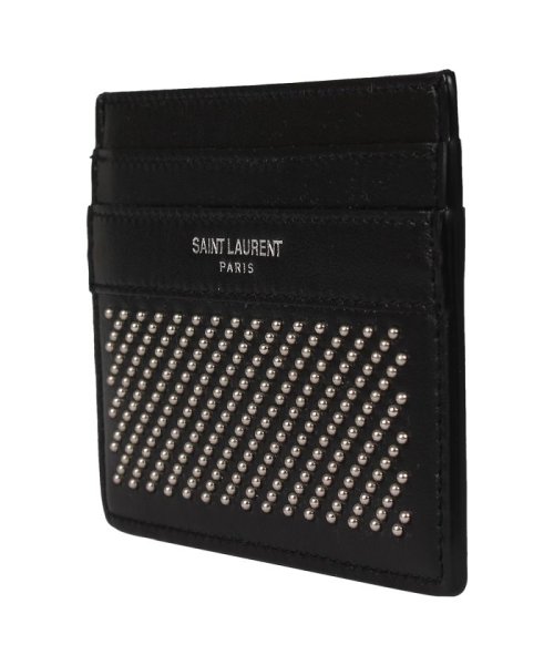 サンローラン パリ Saint Laurent Paris パスケース カードケース Id 定期入れ メンズ 本革 スタッズ Card Case ブラック 黒 サンローランパリ Saintlaurentparis D Fashion