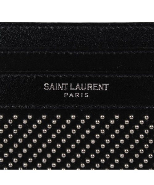 サンローラン パリ Saint Laurent Paris パスケース カードケース Id 定期入れ メンズ 本革 スタッズ Card Case ブラック 黒 サンローランパリ Saintlaurentparis D Fashion