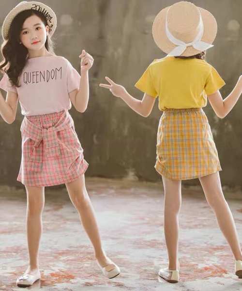 クーポン セール30 Off キッズ セットアップ 女の子 半袖 トップス スカート 上下セット 子供服 可愛い ミニチェック柄スカート春夏 新作 キッズ ミニミニストア Miniministore D Fashion クーポン セール30 Off キッズ セットアップ 女の子 半袖 トップス スカート 上下セット 子供服 可愛い ミニチェック柄スカート春夏 新作 キッズ ミニミニストア Miniministore D Fashion