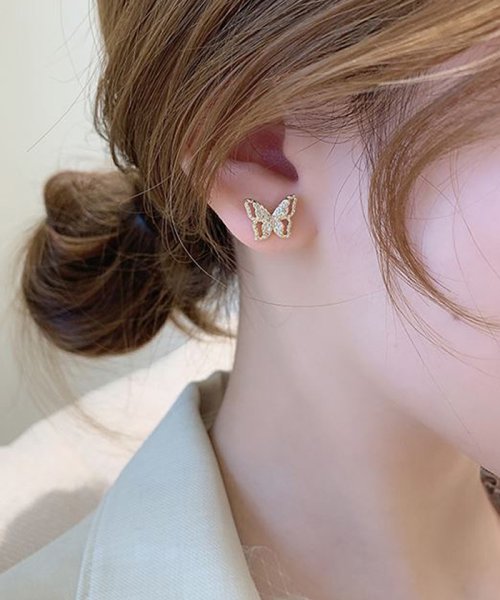 セール ピアスイヤーカフ レディース バタフライ 軟骨ピアス 蝶々 アクセサリー ゴールド ジュエリー 夏ピアス おしゃれ ミニミニストア Miniministore D Fashion