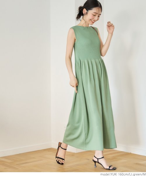 ノースリーブニットボートネックワンピース コカ Coca D Fashion