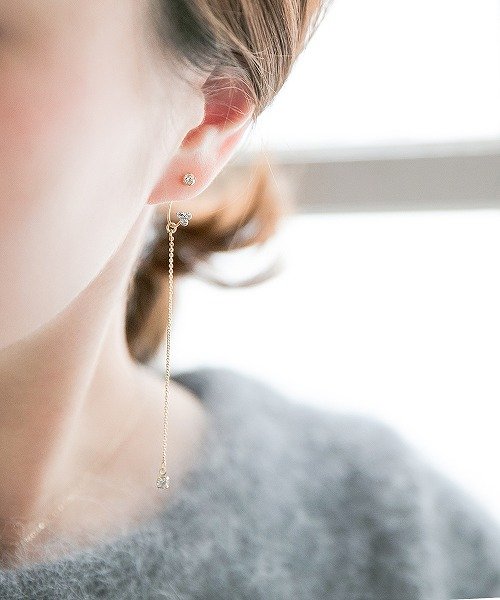 チェーンビジューバックキャッチピアス フィービィー Phoebe D Fashion チェーンビジューバックキャッチピアス フィービィー Phoebe D Fashion